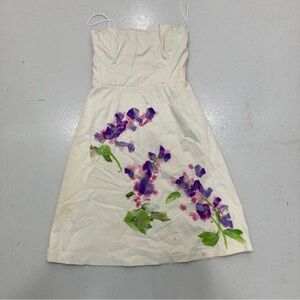 Moschino Cream Dress with Purple and Green Floral Design